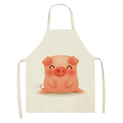 Παιδική λινή ποδιά Cartoon Suckling Pig Ποδιά κουζίνας Ανθεκτική ποδιά καθαρισμού Γυναικεία Αξεσουάρ Μαγειρικής Σπίτι Delantal
