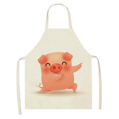 Παιδική λινή ποδιά Cartoon Suckling Pig Ποδιά κουζίνας Ανθεκτική ποδιά καθαρισμού Γυναικεία Αξεσουάρ Μαγειρικής Σπίτι Delantal