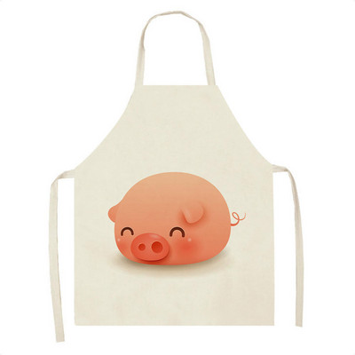Παιδική λινή ποδιά Cartoon Suckling Pig Ποδιά κουζίνας Ανθεκτική ποδιά καθαρισμού Γυναικεία Αξεσουάρ Μαγειρικής Σπίτι Delantal