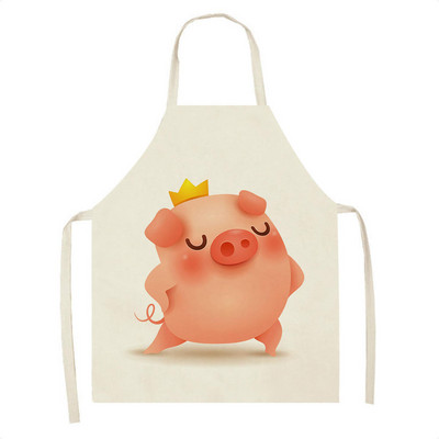 Παιδική λινή ποδιά Cartoon Suckling Pig Ποδιά κουζίνας Ανθεκτική ποδιά καθαρισμού Γυναικεία Αξεσουάρ Μαγειρικής Σπίτι Delantal
