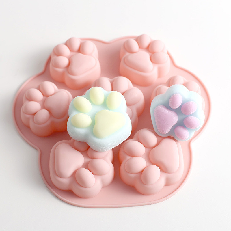 Formă din silicon pentru fabricarea săpunului, gheare de pisică de desene animate, prăjitură, coacere, ciocolată, silicon, instrumente pentru decorarea prăjiturii, matriță pentru săpun