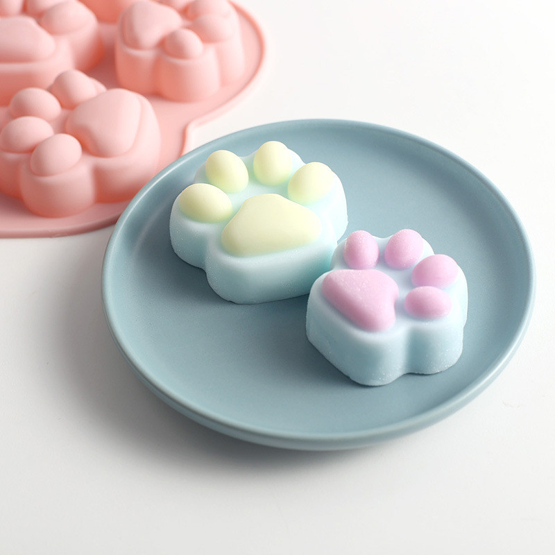 Formă din silicon pentru fabricarea săpunului, gheare de pisică de desene animate, prăjitură, coacere, ciocolată, silicon, instrumente pentru decorarea prăjiturii, matriță pentru săpun