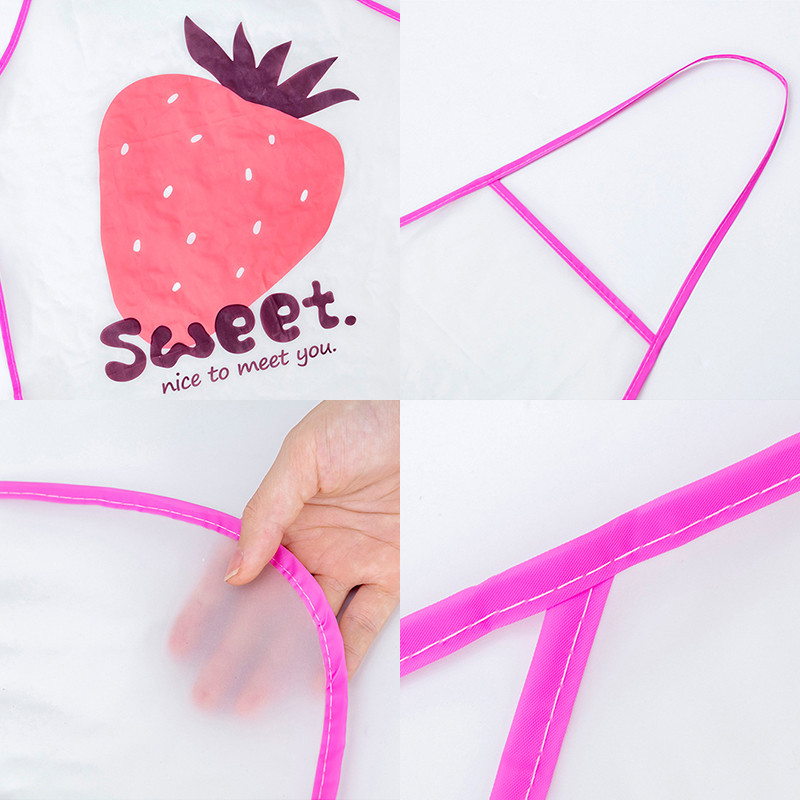 Puuviljamustriga PVC-põll Köök söögitegemise vöökoht pudipõll varrukateta veekindlad õlivastased põlled köögitarvikud toiduvalmistamise põll