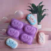 4 õõnsust ovaalne oliivipuu silikoonist seebivorm DIY seebi valmistamise komplektid käsitsi valmistatud kooki küünlavormi kingitused käsitöötarbed kodukaunistus