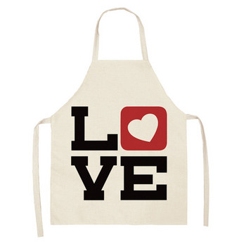 Love Heart στάμπες ποδιές κουζίνας για γυναίκες Mrs Cotton Λευκά είδη για το σπίτι Μαγειρική ψησίματος μέσης σαλιάρα Pinafore Εργαλεία καθαρισμού