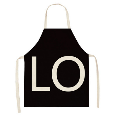 Șorțuri de bucătărie imprimate cu inimă de dragoste pentru femei Mr Mrs Bumbac lenjerie de acasă gătit coacere talie bavetă instrumente de curățare