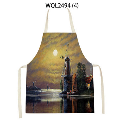 Γυναικεία Ορεινή Ποδιά Κουζίνας Εκτύπωση Ποδιά Κουζίνας Ανδρικά μοτίβο κτιρίου Ποδιές ψησίματος Είδη οικιακής καθαριότητας Ποδιές μαγειρικής