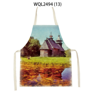 Γυναικεία Ορεινή Ποδιά Κουζίνας Εκτύπωση Ποδιά Κουζίνας Ανδρικά μοτίβο κτιρίου Ποδιές ψησίματος Είδη οικιακής καθαριότητας Ποδιές μαγειρικής