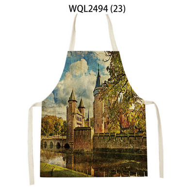 Γυναικεία Ορεινή Ποδιά Κουζίνας Εκτύπωση Ποδιά Κουζίνας Ανδρικά μοτίβο κτιρίου Ποδιές ψησίματος Είδη οικιακής καθαριότητας Ποδιές μαγειρικής