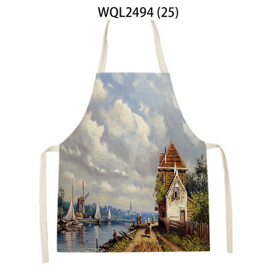 Γυναικεία Ορεινή Ποδιά Κουζίνας Εκτύπωση Ποδιά Κουζίνας Ανδρικά μοτίβο κτιρίου Ποδιές ψησίματος Είδη οικιακής καθαριότητας Ποδιές μαγειρικής