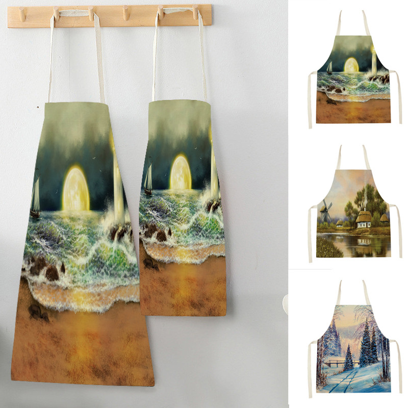 Γυναικεία Ορεινή Ποδιά Κουζίνας Εκτύπωση Ποδιά Κουζίνας Ανδρικά μοτίβο κτιρίου Ποδιές ψησίματος Είδη οικιακής καθαριότητας Ποδιές μαγειρικής