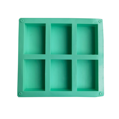 6 τετράγωνα καλούπια σιλικόνης κοιλότητας Σαπούνι DIY Χειροποίητη φόρμα σαπουνιού Χειροποίητο σοκολατένιο μπισκότο κέικ διακόσμηση για χειροτεχνία φόρμας ψησίματος