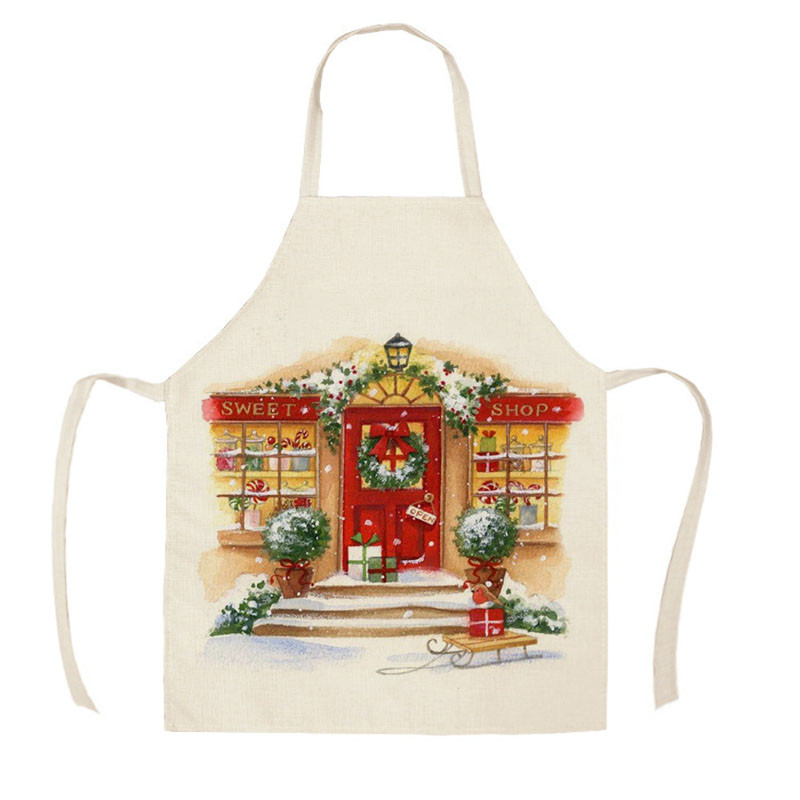 Γυναικείες Ανδρικές Χριστουγεννιάτικες Γλυκιές Κατάστημα παιχνιδιών Βαμβακερές ποδιές κουζίνας 53*65cm Μαγειρική στο σπίτι Αξεσουάρ καθαρισμού ψησίματος