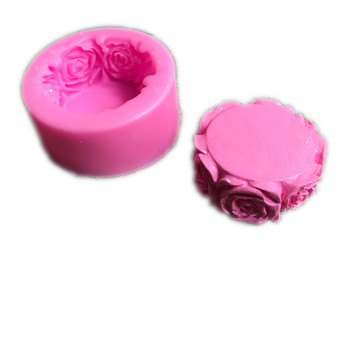 3D кръгла форма на розови цветя Силиконова форма за сапун Направи си сам ръчно изработени форми за сапун Изработване на сапун Форми за свещи за торта Фондан Декорация на занаяти