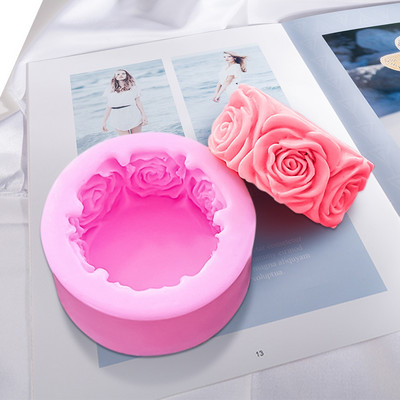 3D στρογγυλά λουλούδια τριαντάφυλλου σχήματος φόρμα σιλικόνης για σαπούνι DIY Χειροποίητα καλούπια σαπουνιού Σαπούνι Φτιάχνοντας φοντάν Κέικ Καλούπια Κεριά Καλούπια Διακόσμηση χειροτεχνίας