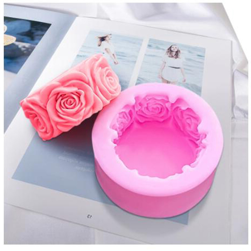 3D ümmargused roosiõied kuju silikoonist seebivorm DIY käsitsi valmistatud seebivormid seebi valmistamine fondant kooki küünla vormid käsitöö kaunistus