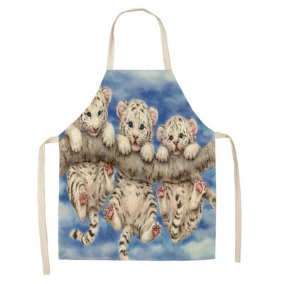 Panda μοτίβο ποδιά κουζίνας ποδιές γυναικείες αμάνικές λινές ποδιές για το σπίτι Αξεσουάρ μαγειρικής Σαλιάρες ψησίματος Εργαλεία καθαρισμού Mandil