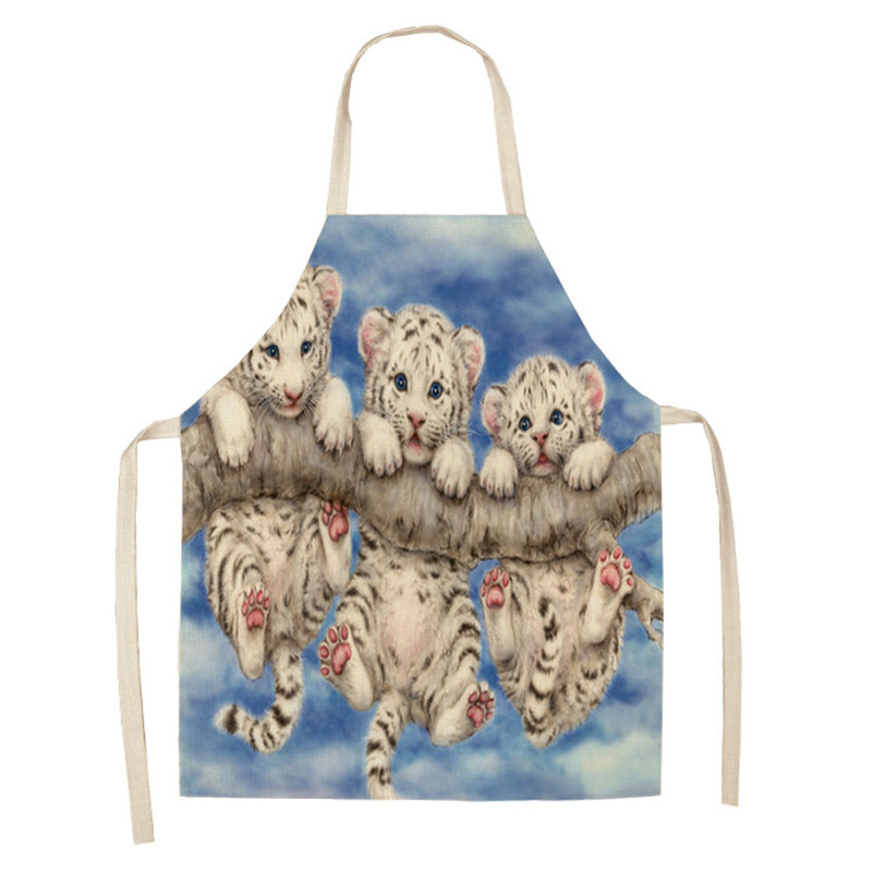 Panda μοτίβο ποδιά κουζίνας ποδιές γυναικείες αμάνικές λινές ποδιές για το σπίτι Αξεσουάρ μαγειρικής Σαλιάρες ψησίματος Εργαλεία καθαρισμού Mandil