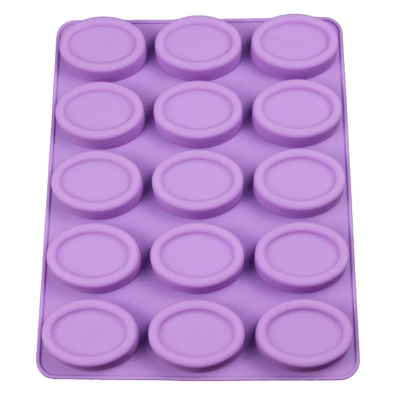 15 Οβάλ Καλούπια Σαπουνιού σε κοιλότητα Καλούπια σιλικόνης για σαπουνάδα παρασκευής τρισδιάστατων σαπουνιών DIY Χειροποίητο Σαπούνι Μορφές Σαπουνιού Μασάζ Καλούπια με τζελ σιλικόνης