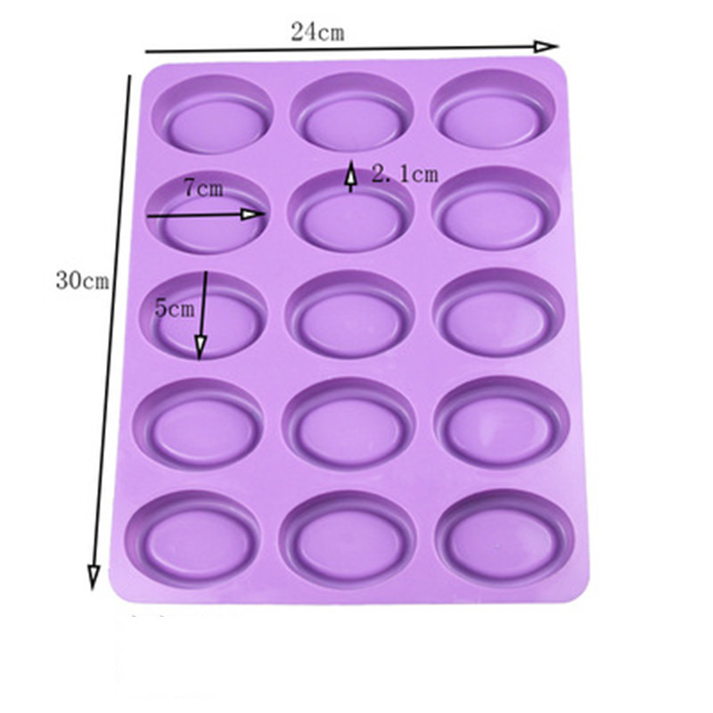 15 Οβάλ Καλούπια Σαπουνιού σε κοιλότητα Καλούπια σιλικόνης για σαπουνάδα παρασκευής τρισδιάστατων σαπουνιών DIY Χειροποίητο Σαπούνι Μορφές Σαπουνιού Μασάζ Καλούπια με τζελ σιλικόνης