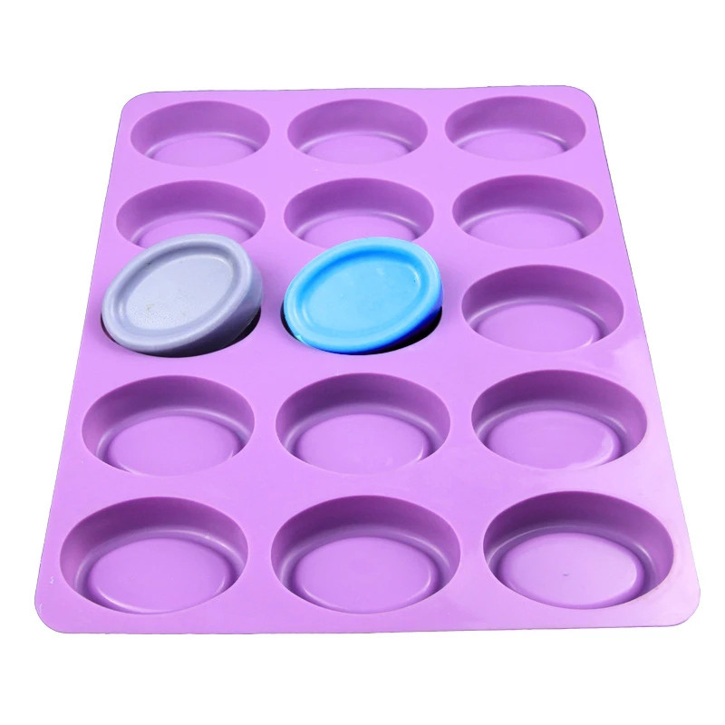 15 Οβάλ Καλούπια Σαπουνιού σε κοιλότητα Καλούπια σιλικόνης για σαπουνάδα παρασκευής τρισδιάστατων σαπουνιών DIY Χειροποίητο Σαπούνι Μορφές Σαπουνιού Μασάζ Καλούπια με τζελ σιλικόνης