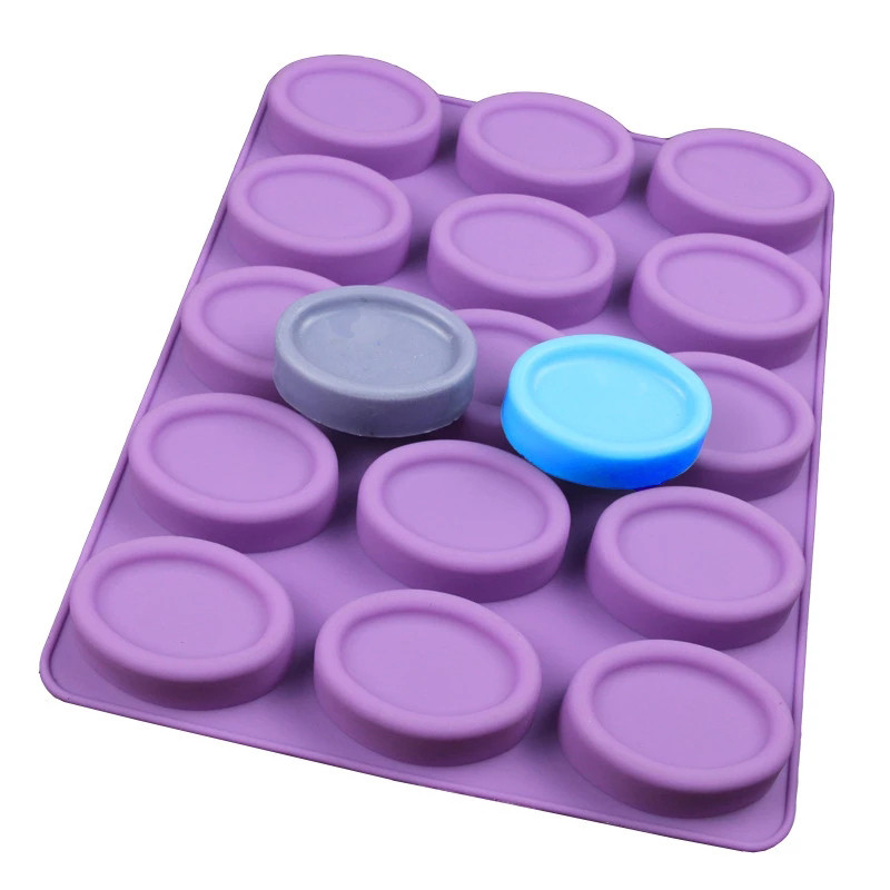 15 Οβάλ Καλούπια Σαπουνιού σε κοιλότητα Καλούπια σιλικόνης για σαπουνάδα παρασκευής τρισδιάστατων σαπουνιών DIY Χειροποίητο Σαπούνι Μορφές Σαπουνιού Μασάζ Καλούπια με τζελ σιλικόνης