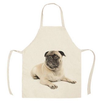 Ποδιά κουζίνας 1 τεμ. Σκίτσο που φοράει πατημασιά Pet Dog Cat Αμάνικα Βαμβακερές ποδιές από λινό για άνδρες Γυναικεία Εργαλεία καθαρισμού σπιτιού WQ456