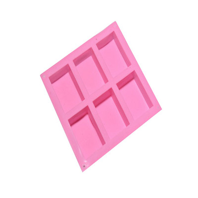 6 õõnsusega ristkülikukujuline silikoonseebivorm DIY omatehtud koogivormi valmistamine käsitsi valmistatud seebi valmistamine koduseks vannitoa seebivormideks