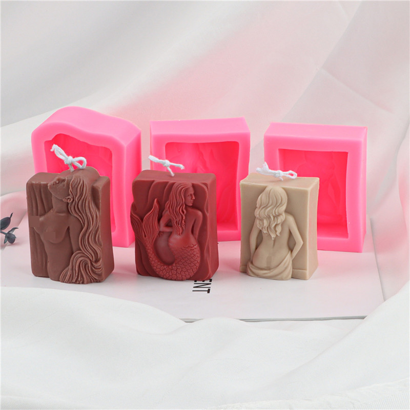 Seksīga dāma Silikona ziepju veidne Sieviešu kailai ķermeņa vaska ģipša sveķu māla mugura sieviete