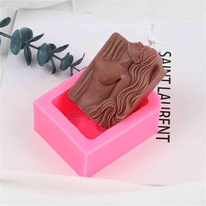 Seksīga dāma Silikona ziepju veidne Sieviešu kailai ķermeņa vaska ģipša sveķu māla mugura sieviete