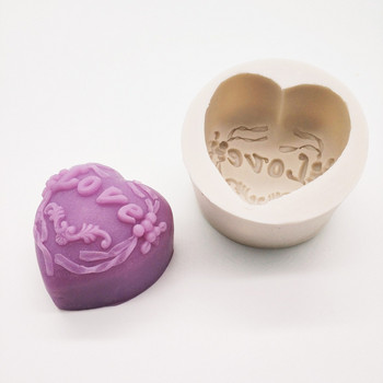 3D силиконова форма за сапун Heart Love Rose Flower Шоколадова форма Свещ Форми от полимерна глина Занаяти Направи си сам Форми за сапунена основа Инструмент Форма