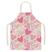 Sorț de bucătărie din pânză de dragoste roz pentru adulți, părinte-copil, șorț fără mâneci pentru curățarea gospodăriei, instrumente de grădinărit în aer liber Fartuchy Delantal