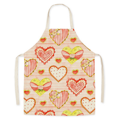 Sorț de bucătărie din pânză de dragoste roz pentru adulți, părinte-copil, șorț fără mâneci pentru curățarea gospodăriei, instrumente de grădinărit în aer liber Fartuchy Delantal