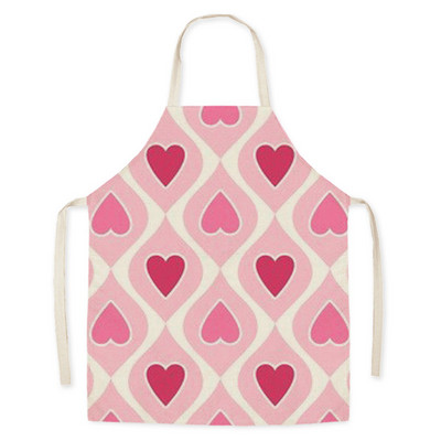 Sorț de bucătărie din pânză de dragoste roz pentru adulți, părinte-copil, șorț fără mâneci pentru curățarea gospodăriei, instrumente de grădinărit în aer liber Fartuchy Delantal