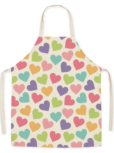 Sorț de bucătărie din pânză de dragoste roz pentru adulți, părinte-copil, șorț fără mâneci pentru curățarea gospodăriei, instrumente de grădinărit în aer liber Fartuchy Delantal