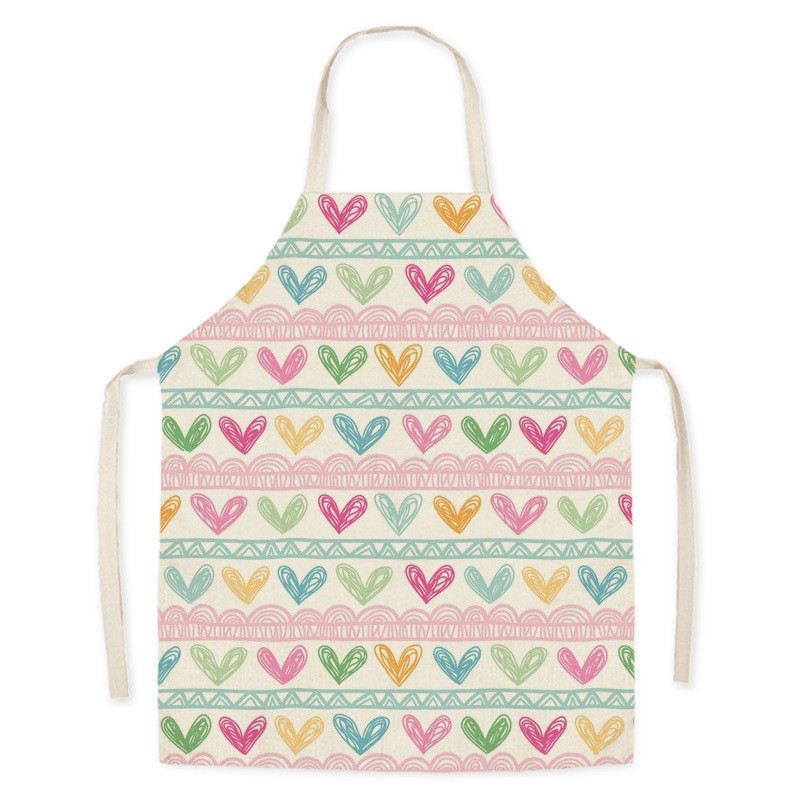 Sorț de bucătărie din pânză de dragoste roz pentru adulți, părinte-copil, șorț fără mâneci pentru curățarea gospodăriei, instrumente de grădinărit în aer liber Fartuchy Delantal