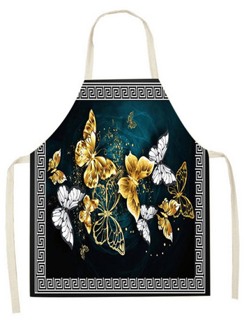 Престилка с пеперуди и цветя Аксесоари за печене Красива пеперуда Домашни престилки за момичета за жени Престилка Кухня Delantal Cocina