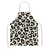 Sorțuri fără mâneci cu flori cu imprimeu leopard, femei, bumbac, lenjerie, gătit acasă, coacere, talie, bavetă Delantal Mandil