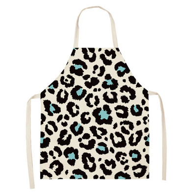 Sorțuri fără mâneci cu flori cu imprimeu leopard, femei, bumbac, lenjerie, gătit acasă, coacere, talie, bavetă Delantal Mandil