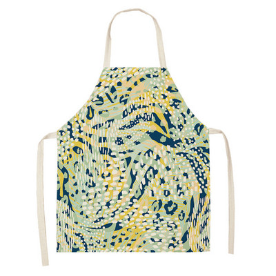 Sorțuri fără mâneci cu flori cu imprimeu leopard, femei, bumbac, lenjerie, gătit acasă, coacere, talie, bavetă Delantal Mandil