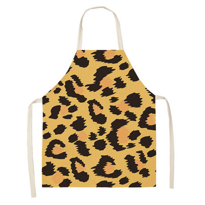 Sorțuri fără mâneci cu flori cu imprimeu leopard, femei, bumbac, lenjerie, gătit acasă, coacere, talie, bavetă Delantal Mandil