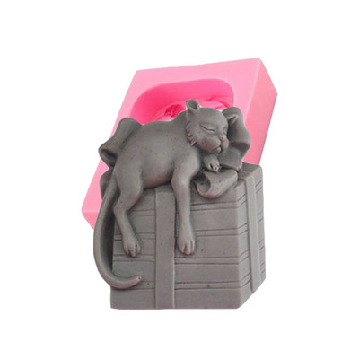 Armas kassi seebivorm silikoonvormid Cat Chasing Butterfly Craft Art Silikoonseebivorm Loomade taimede käsitöövormid isetegemise seebi jaoks