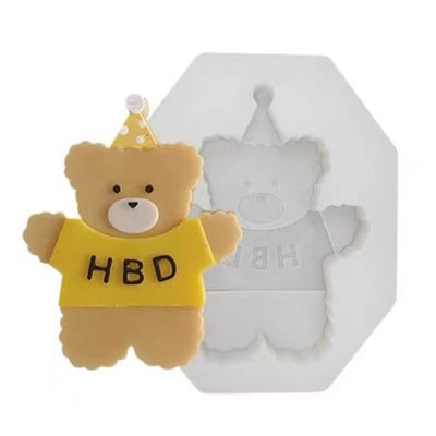 Χρόνια πολλά Bear Candy Calle Cake DIY Κερί Γύψος σιλικόνης Φόρμα κεριών Διακοσμητικό Κιτ Κεριού Φόρμα σαπουνιού