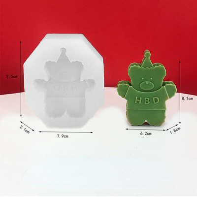 Χρόνια πολλά Bear Candy Calle Cake DIY Κερί Γύψος σιλικόνης Φόρμα κεριών Διακοσμητικό Κιτ Κεριού Φόρμα σαπουνιού