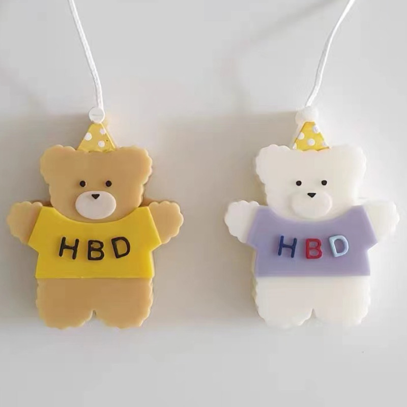 Χρόνια πολλά Bear Candy Calle Cake DIY Κερί Γύψος σιλικόνης Φόρμα κεριών Διακοσμητικό Κιτ Κεριού Φόρμα σαπουνιού