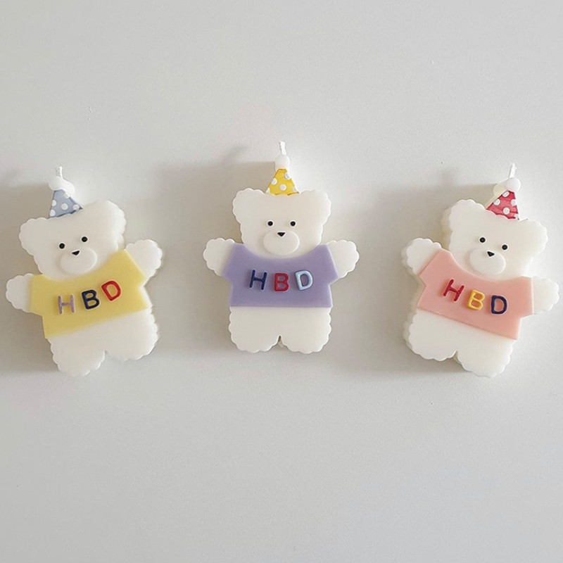 Χρόνια πολλά Bear Candy Calle Cake DIY Κερί Γύψος σιλικόνης Φόρμα κεριών Διακοσμητικό Κιτ Κεριού Φόρμα σαπουνιού
