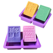 Τετράγωνη φόρμα σαπουνιού με 2 τρύπες Εργαλεία χειροποίητης σιλικόνης Sugarcraft Φόρμα για κέικ σοκολάτας Φόρμα επιδόρπιου Προμήθειες ντεκόρ Πολυλειτουργικό σκεύος ψησίματος