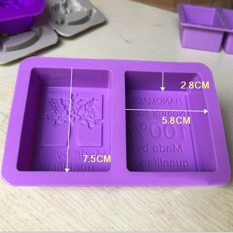 Τετράγωνη φόρμα σαπουνιού με 2 τρύπες Εργαλεία χειροποίητης σιλικόνης Sugarcraft Φόρμα για κέικ σοκολάτας Φόρμα επιδόρπιου Προμήθειες ντεκόρ Πολυλειτουργικό σκεύος ψησίματος