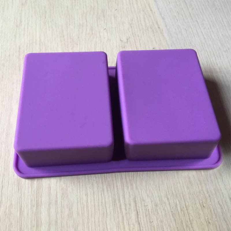 Τετράγωνη φόρμα σαπουνιού με 2 τρύπες Εργαλεία χειροποίητης σιλικόνης Sugarcraft Φόρμα για κέικ σοκολάτας Φόρμα επιδόρπιου Προμήθειες ντεκόρ Πολυλειτουργικό σκεύος ψησίματος