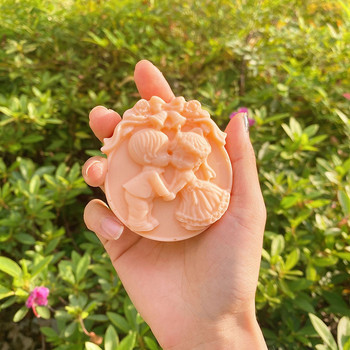 3D Craft Χειροποίητο DIY Σαπούνι Σαπουνιού σιλικόνης Φτιάχνοντας τρισδιάστατο στρογγυλό καλούπι σαπουνιού αγγέλου Καλούπι χειροτεχνίας λουλούδια μπάνιου φόρμα σαπουνιού κουζίνας